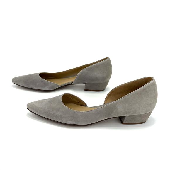 Naturalizer Belina Gray Low Heel Pump Size 9.5N Suede Pointed Toe D'Orsay Style - Picture 2 of 13